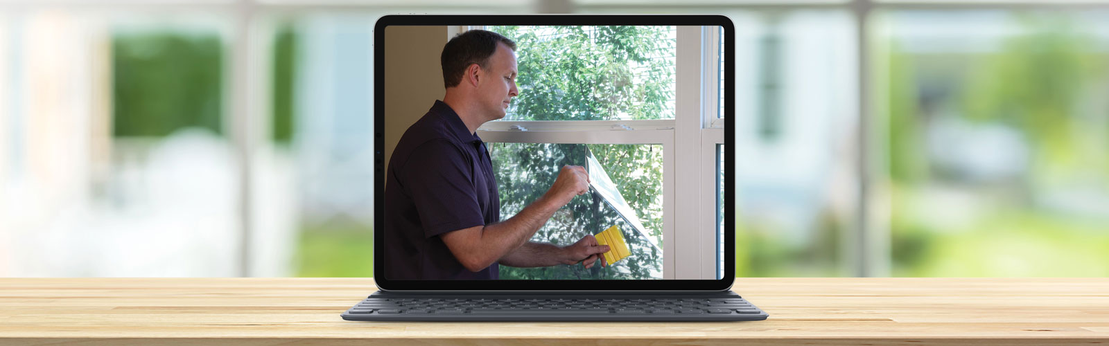 Gila home window film install video on personal device 